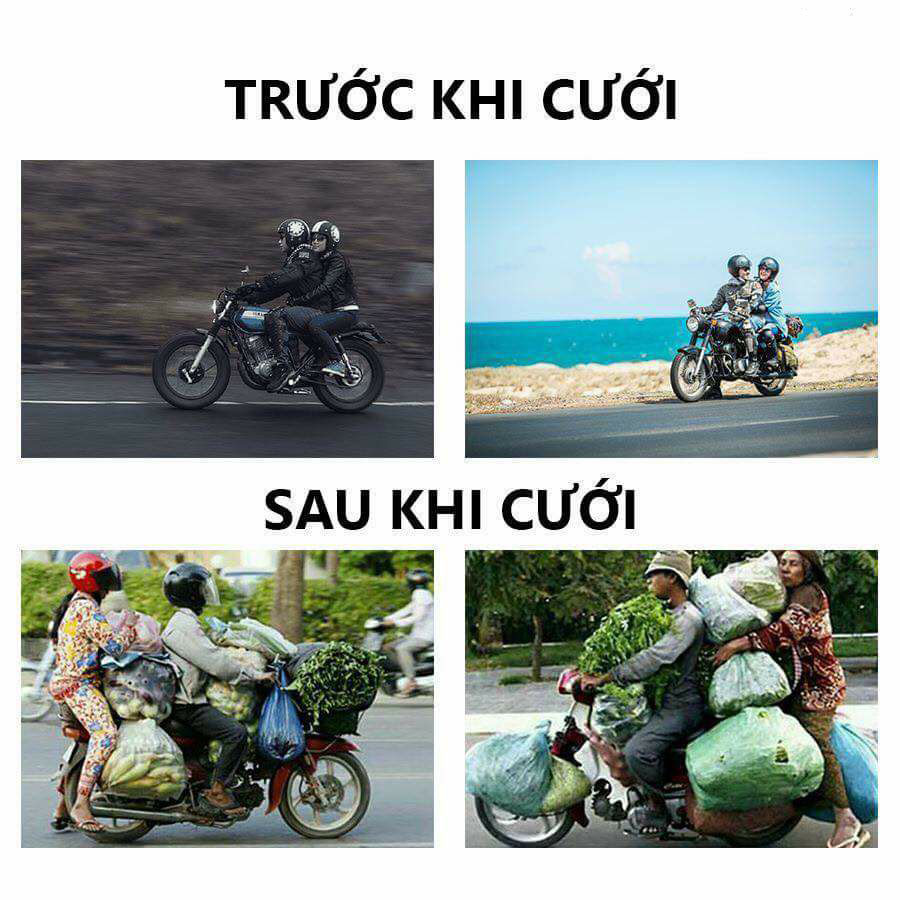 Phượt thủ trước và sau khi cưới