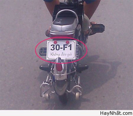 Các biển số xe hài hước 7