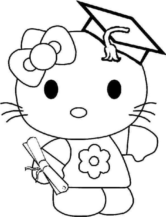 tranh tô màu hello kitty