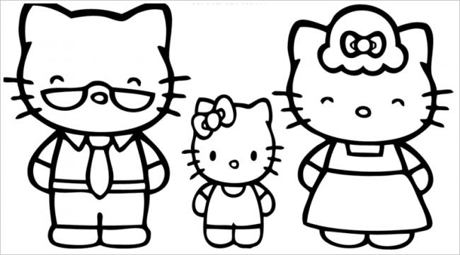 tranh tô màu hello kitty