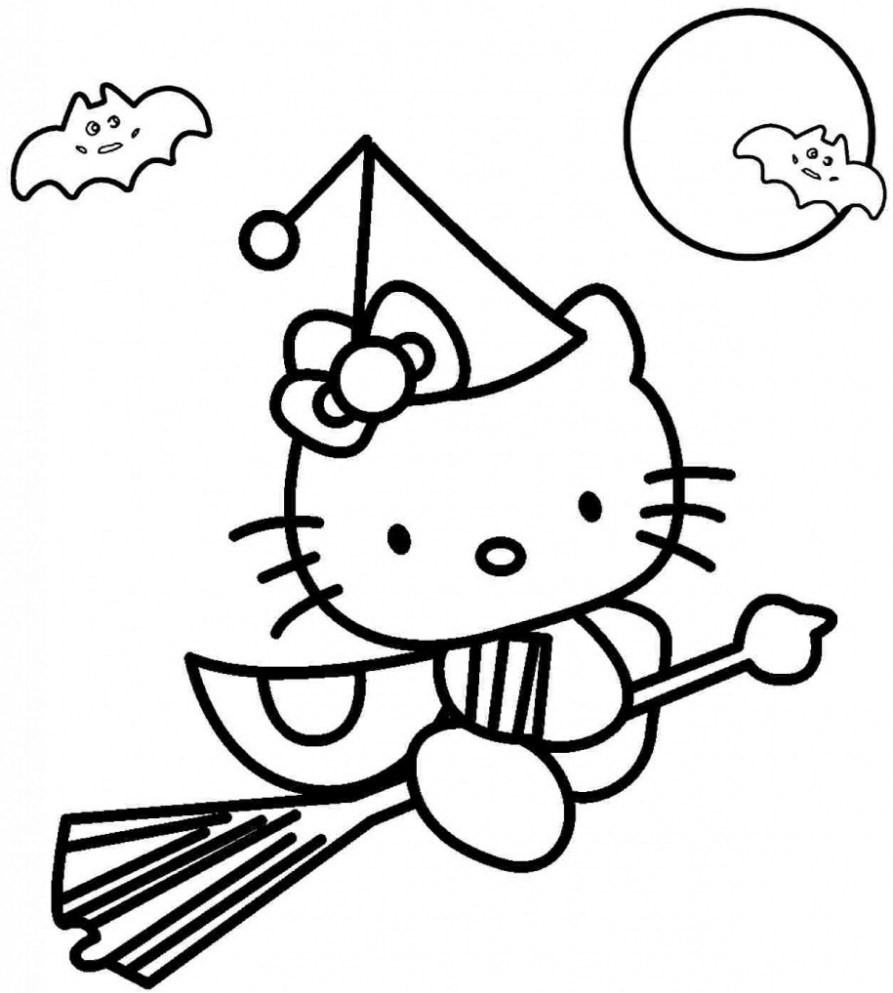 tranh tô màu hello kitty