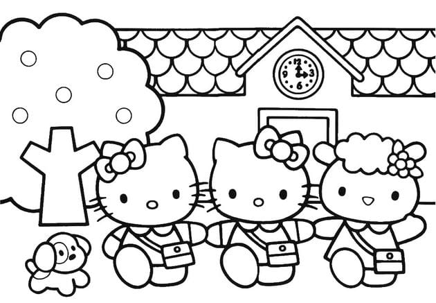 tranh tô màu hello kitty
