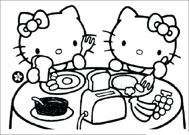 tranh tô màu hello kitty