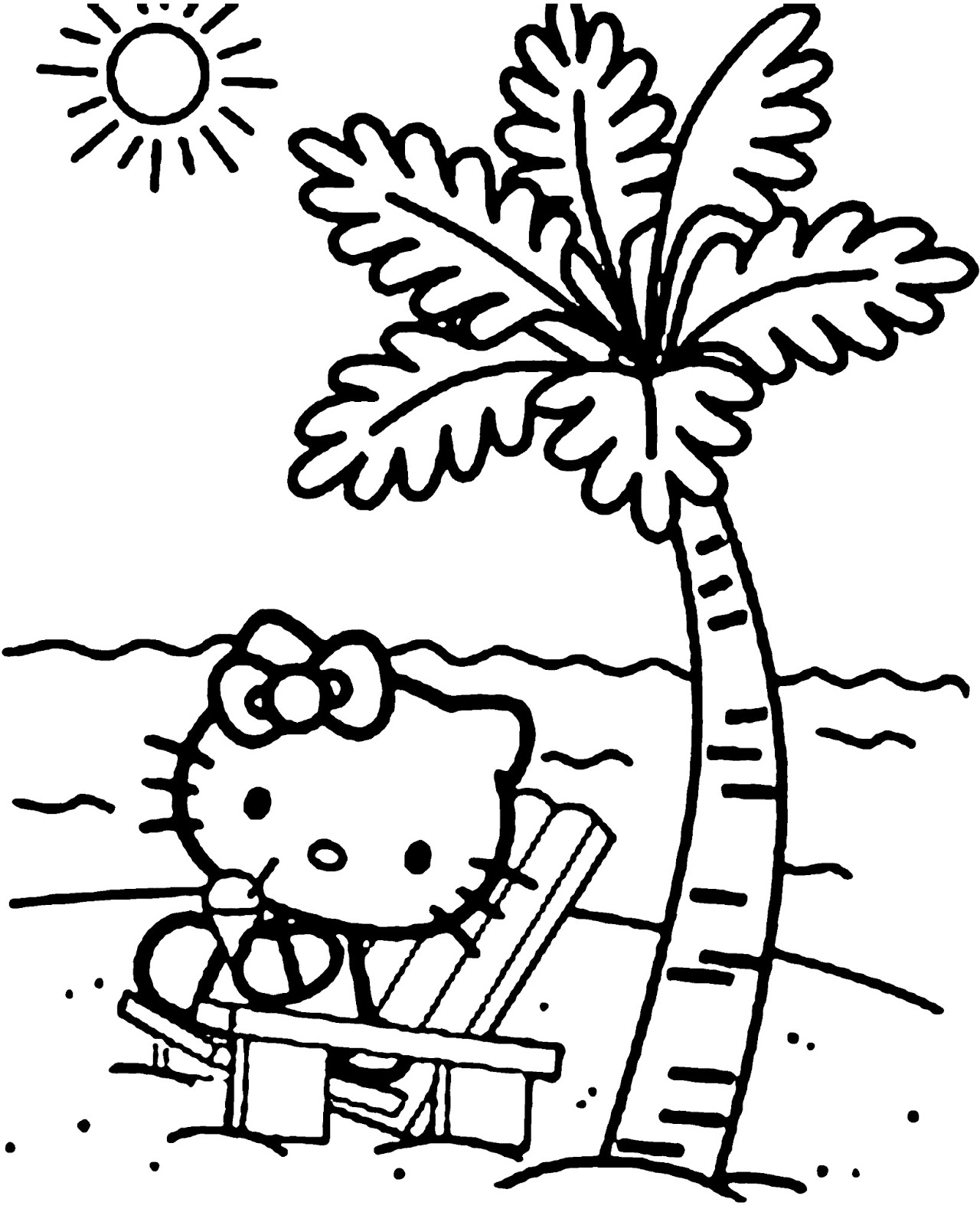 tranh tô màu hello kitty