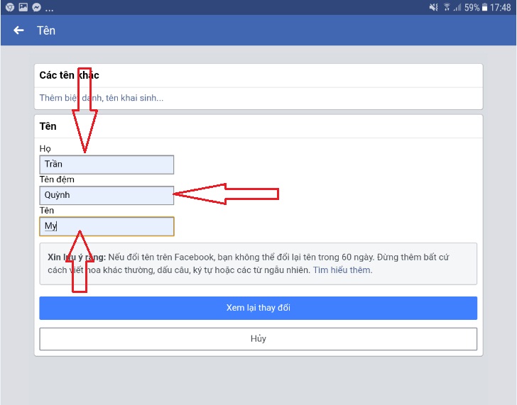 đổi tên Facebook trên máy tính và điện thoại