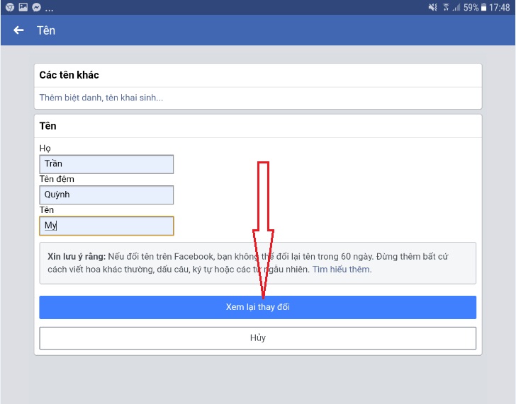 đổi tên Facebook trên máy tính và điện thoại