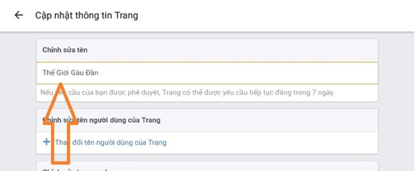 đổi tên fanpage facebook