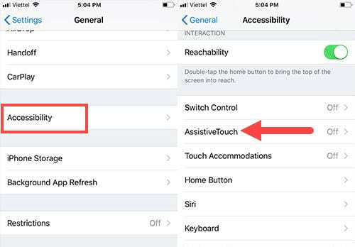 cài đặt nút home cho iphone
