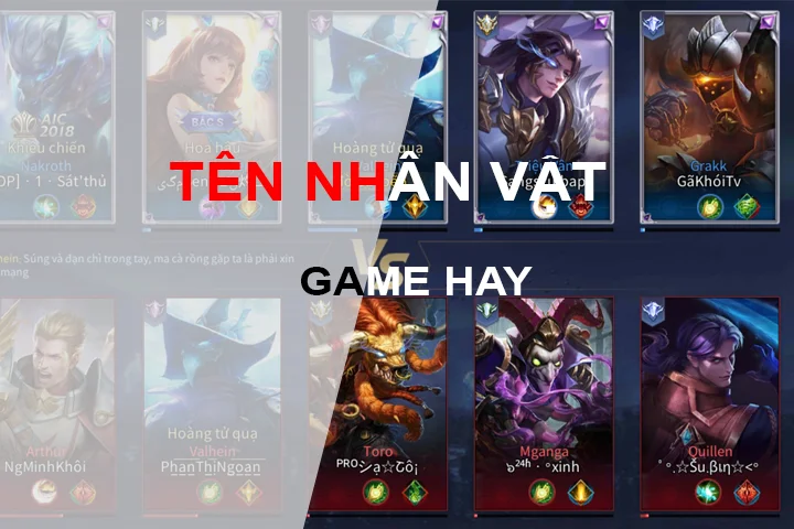 999+ Tên nhân vật game hay, hài hước, độc đáo 1 Tên nhân vật game hay