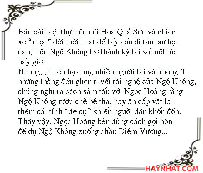 Tây Du Ký hài (10): GỌI HỒN NGỘ KHÔNG