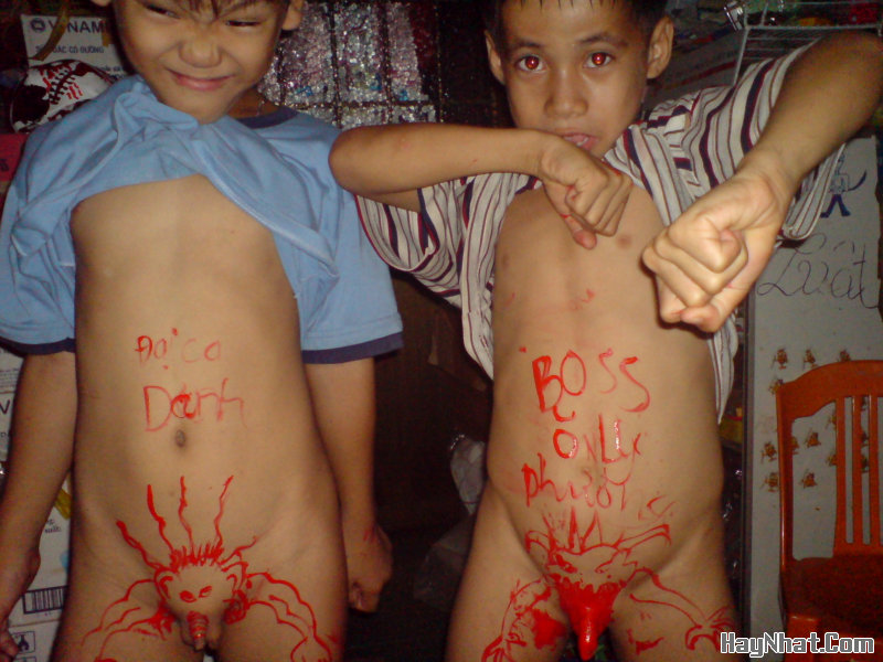 2 chú "voi con", anh vui, hinh vui